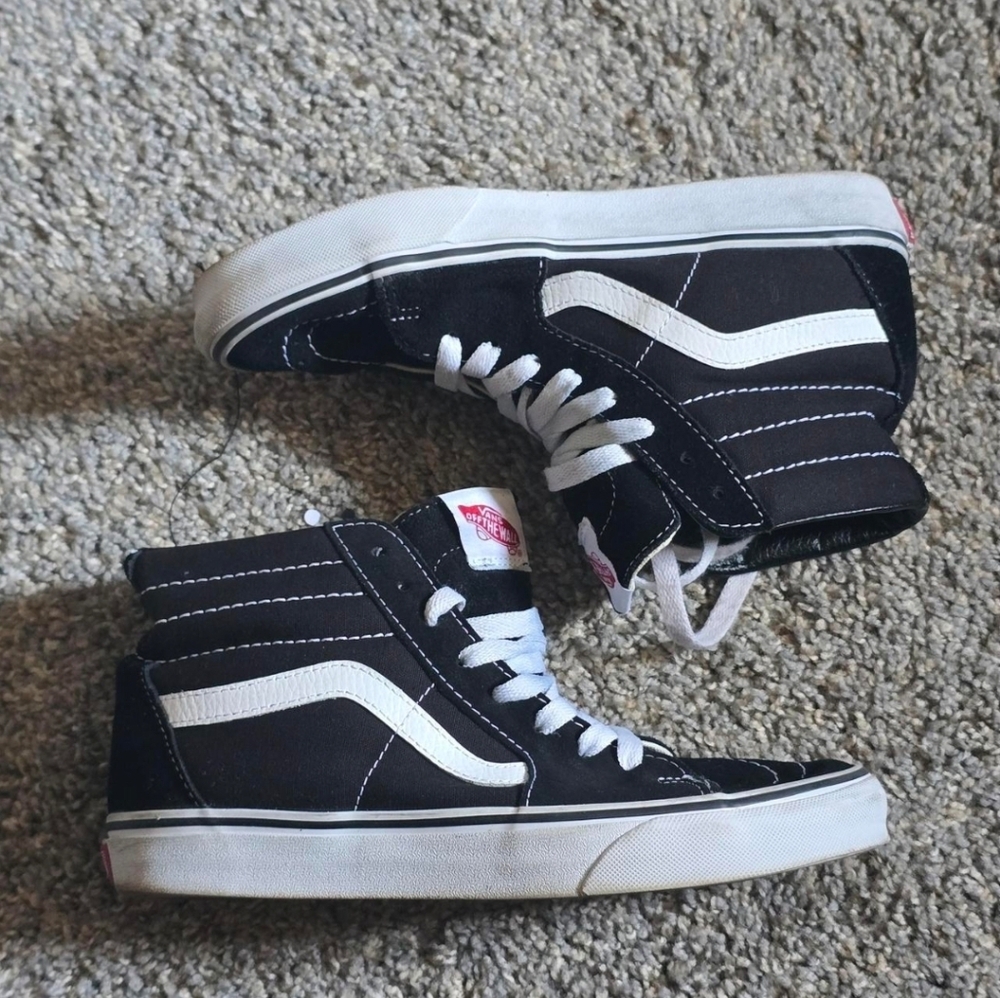 Vans Black and White High-Top Sneakers